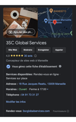Optimisation Google Business Profile - Agence digitale 3SC à Marseille