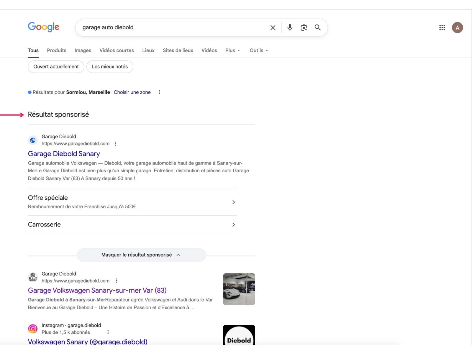 seo ou google ads avec un petit budget - exemple garage auto - agence digitale 3SC Marseille