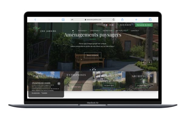 Refonte site web Exo Jardins - Agence web 3SC 
