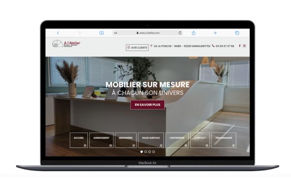 Refonte site web A l'Atelier par l'agence web 3SC