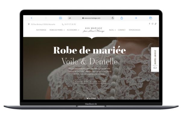 Refonte site web Marseille Ava Mariage Robes de mariées