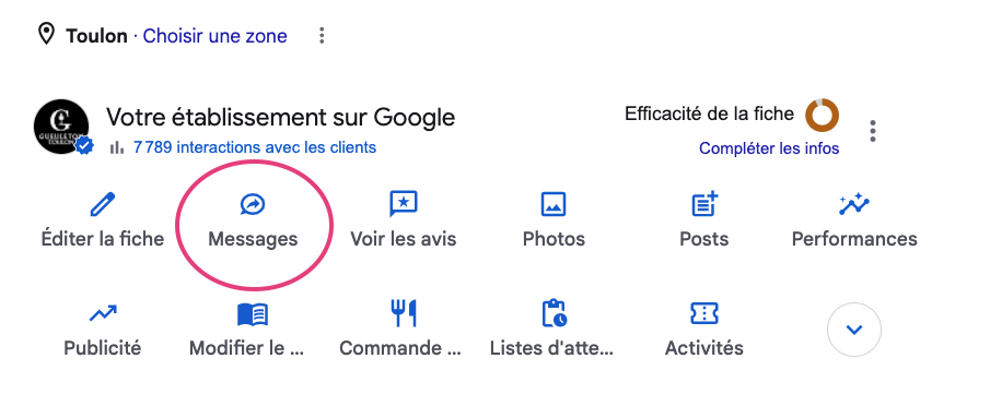 chat ia fiche google business profile - agence seo local 3SC marseille
