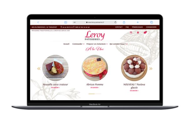Refonte site web Pâtisserie Leroy par l'agence web 3SC