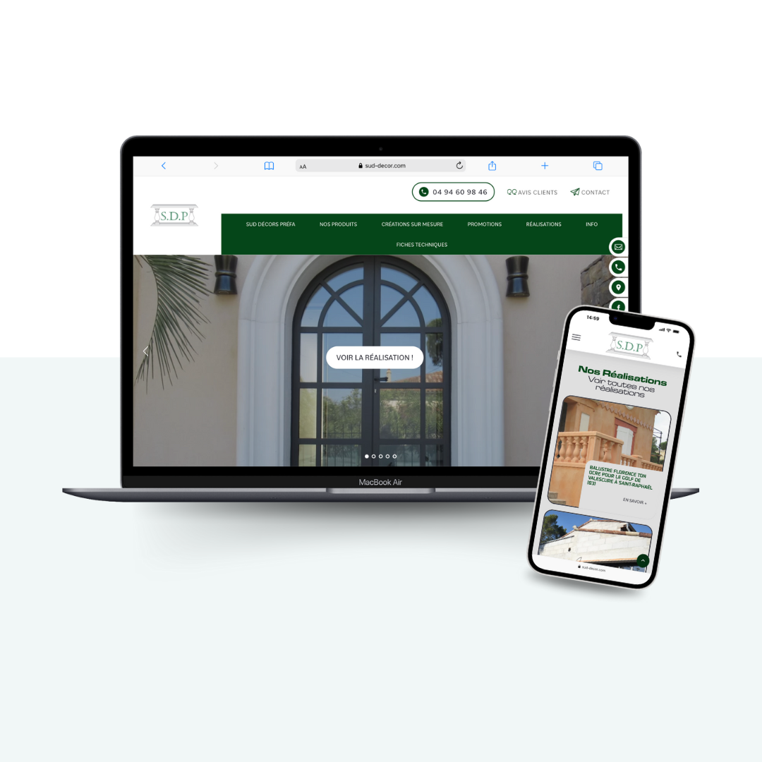refonte site web artisan bâtiment - Sud Decors Prefa